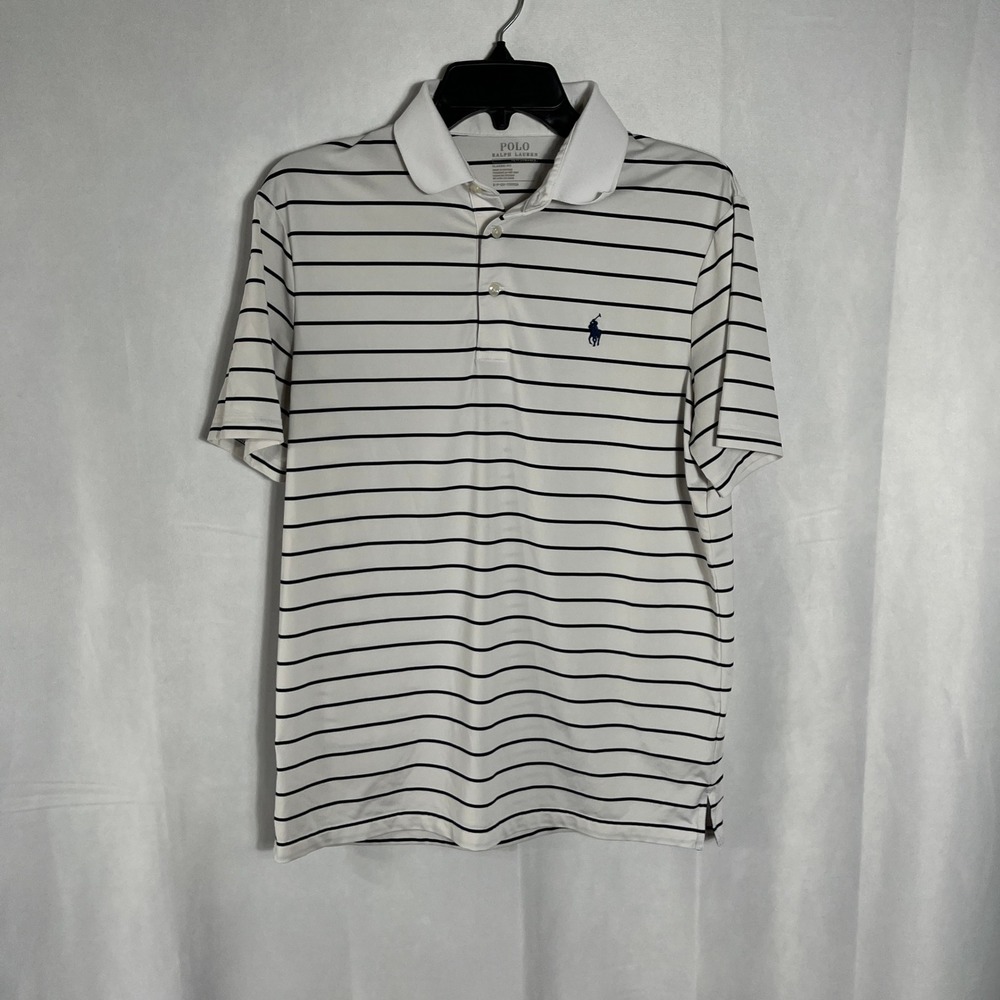 Polo Ralph Lauren Polo Performance Small Striped Classic Fit White Blue Mens